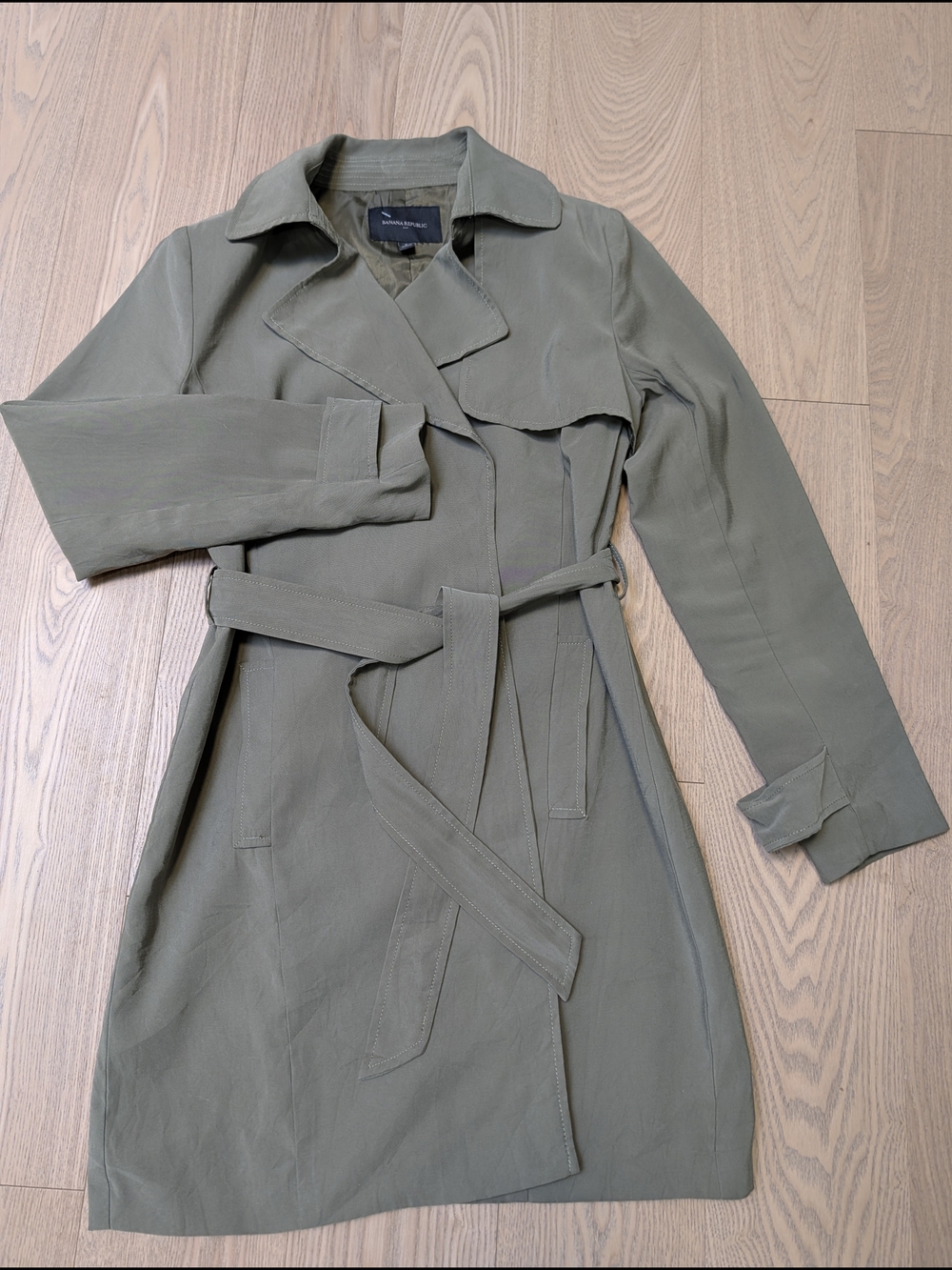 Banana Republic Olive Green Belted Trench Coat